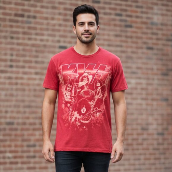 Vintage KISS Concert Extra Large Red Shirt - Picture 1 of 1